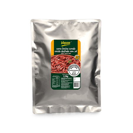 Carne Bovina Curada Desfiada Sabor Carne Seca    2,5 KG - Peso líquido 2,5 Kg