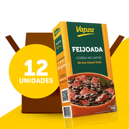 Kit 12 Feijoadas  Cozida 500G Vapza - Kit 12 Feijoadas Cozida 500G Vapza