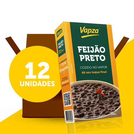 Kit 12 Feijões Preto 500G Vapza