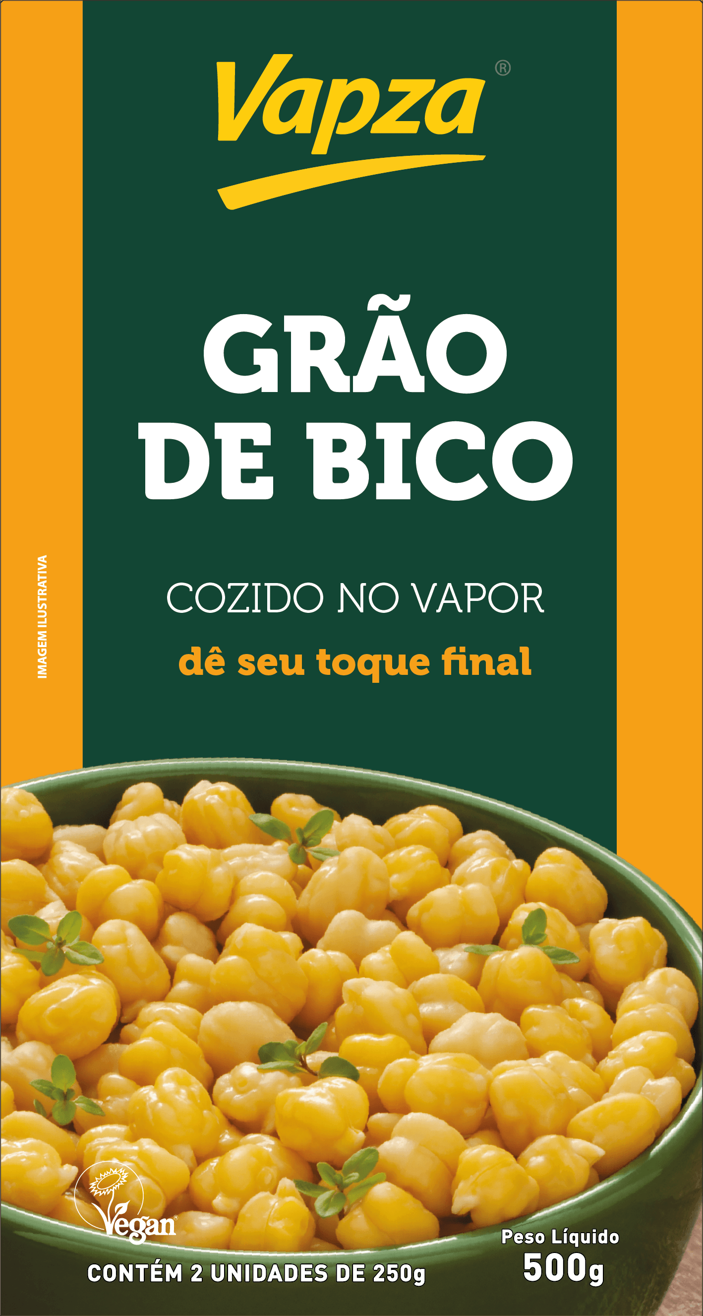 Grão de Bico Cozido no Vapor 500G Vapza - Imagem 2