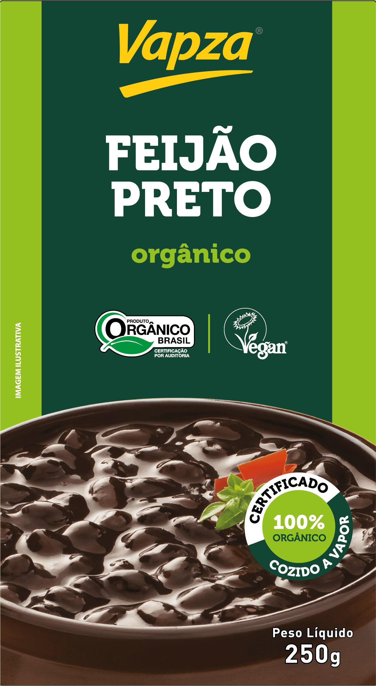 Feijão Preto Orgânico 250G Vapza - Imagem 2