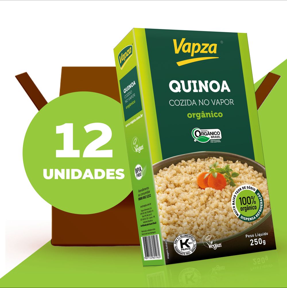 Kit com 12 Quinoas Branca Orgânicas 250G Vapza