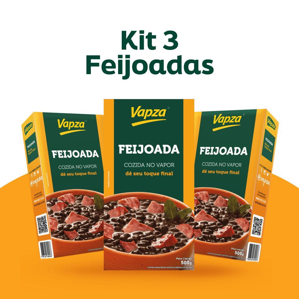 Kit 3 Feijoadas Cozidas 500G Vapza