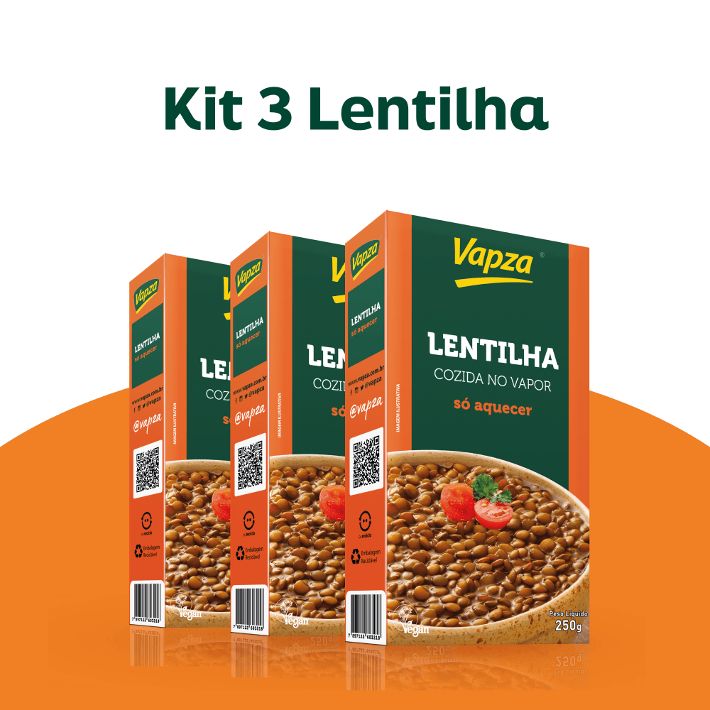 Kit 3 Lentilhas 250G Só Aquecer Vapza