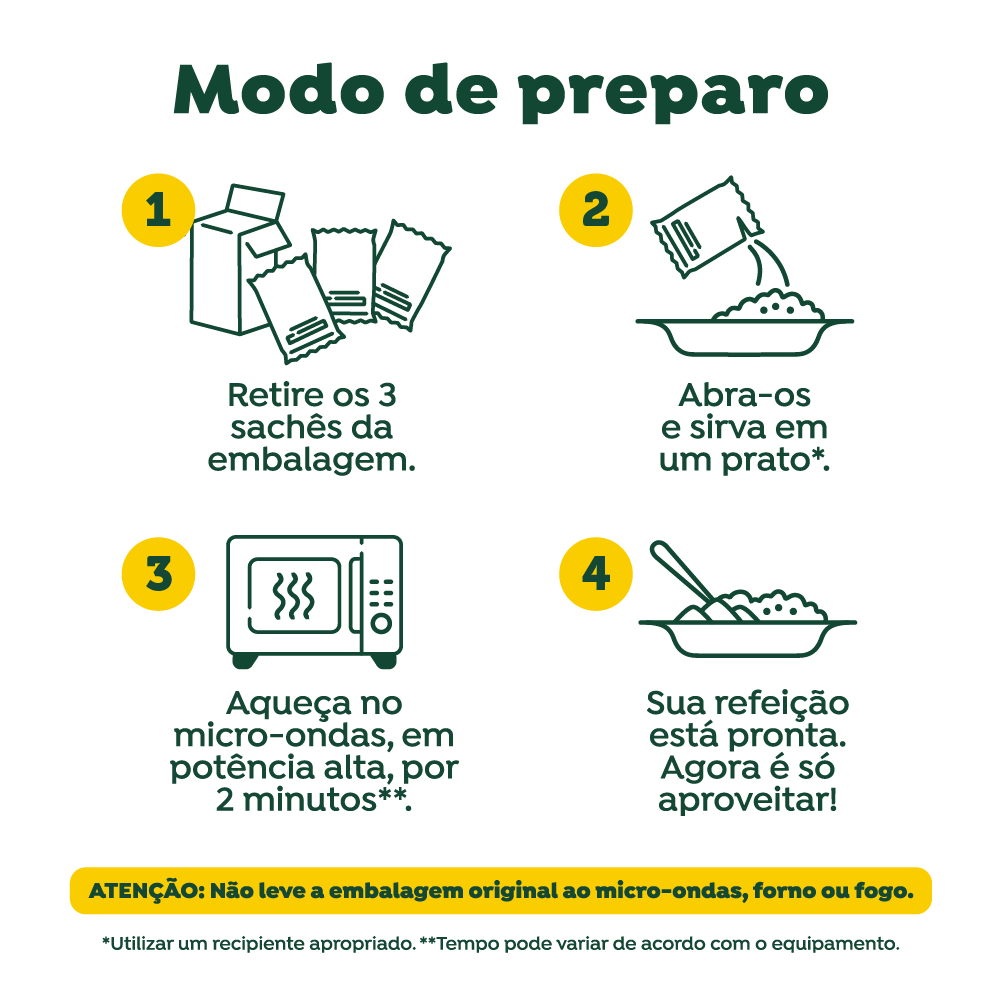 Kit 3 Picadinhos de Carne Com Arroz e Feijão 370G Vapza e Knorr - Imagem 3