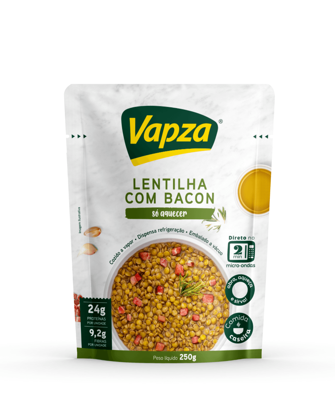 Lentilha com Bacon 250G Só Aquecer Vapza