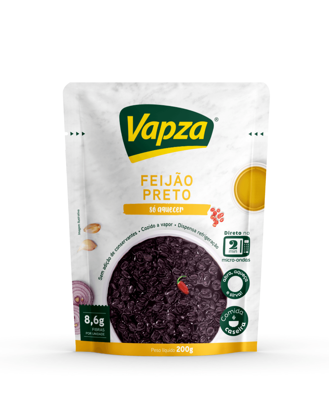 Feijão Preto 200G Vapza Só Aquecer