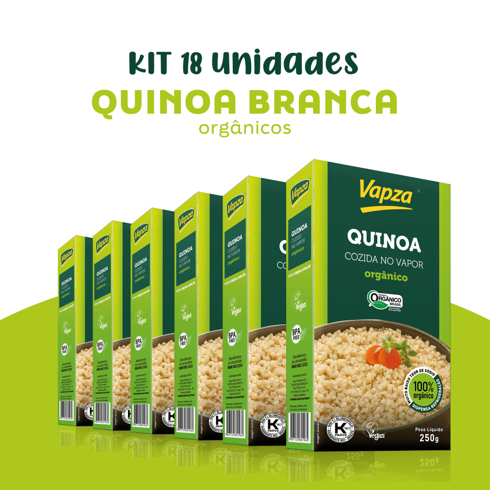 Kit com 18 Quinoas Branca Orgânicas 250G Vapza