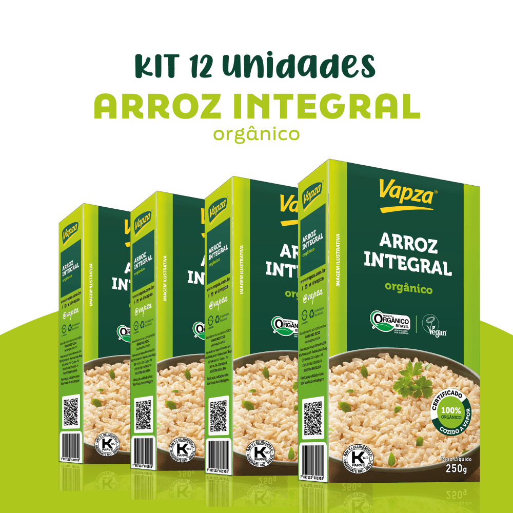 Kit 12 Arroz Integral Orgânico 250G Vapza