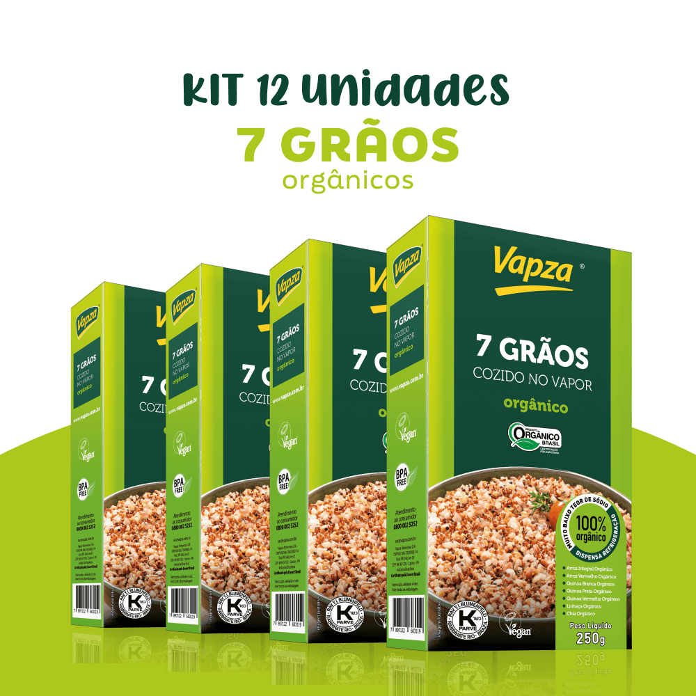 Kit 12 Unidades 7 Grãos Orgânicos 250G Vapza
