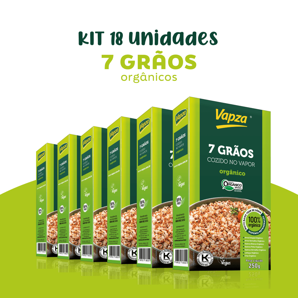 Kit 18 Unidades 7 Grãos Orgânicos 250G Vapza