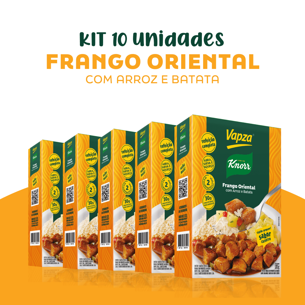 Kit 10 Frango Oriental Com Arroz e Batata 370G Vapza e Knorr